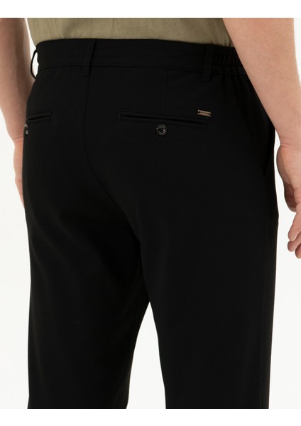 Erkek Siyah Carrot Fit Jogger Kanvas Pantolon 50289230-VR046