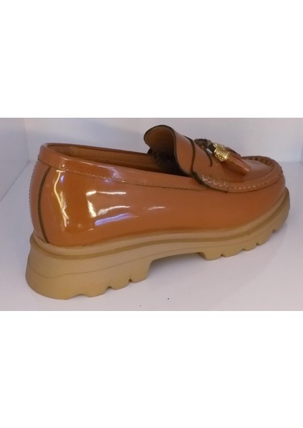 Z3223131 Kadın Hakiki Açma Deri Yüksek Taban Loafer Ayakkabı