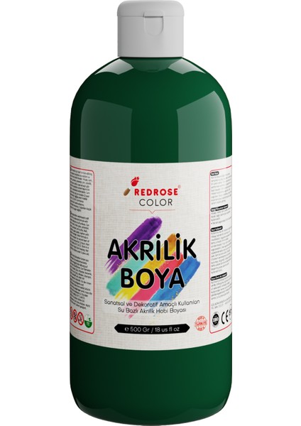 Akrilik Boya Koyu Yeşil 500 gr.