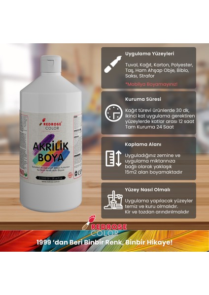Akrilik Boya Terracotta 1000 gr. fiyatları