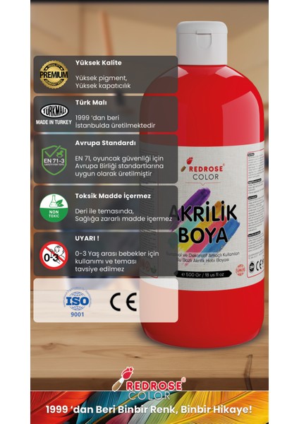 Akrilik Boya Pastel Renkler 12'li Set 12X250 gr.