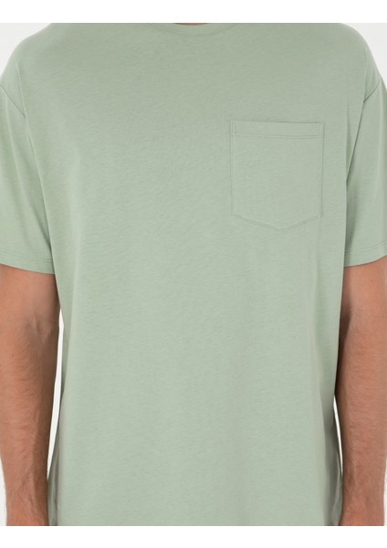 Erkek Yeşil Comfort Fit Tişört 50306444-VR016