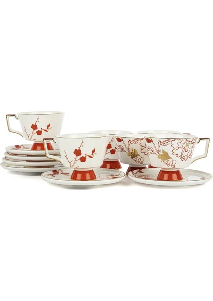Poppy 2'Li Kahve Fincan Set 90 Cc Butik Porselen Mutfak