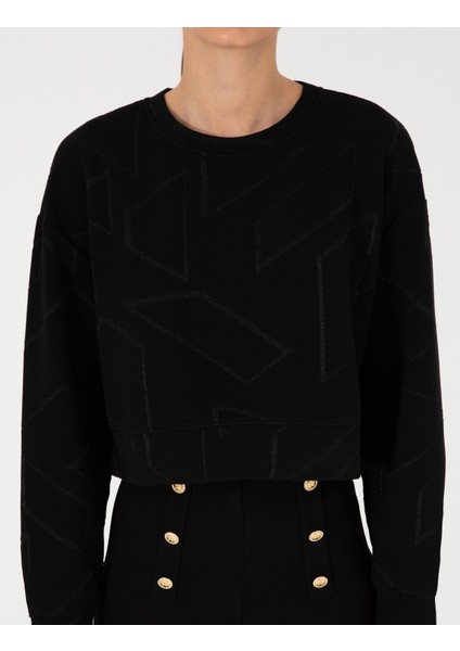 Kadın Siyah Oversize Sweatshirt 50291038-VR046