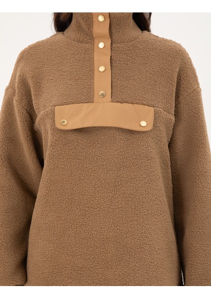 Kadın Camel Oversize Sweatshirt 50290990-VR015