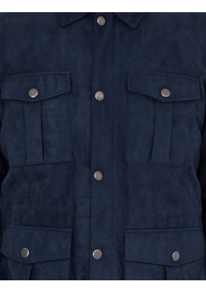 Erkek Lacivert Deri Ceket 50291006-200