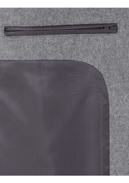 Erkek Açık Gri Ex. Slim Fit Kaşe Kaban 50291017-VR001