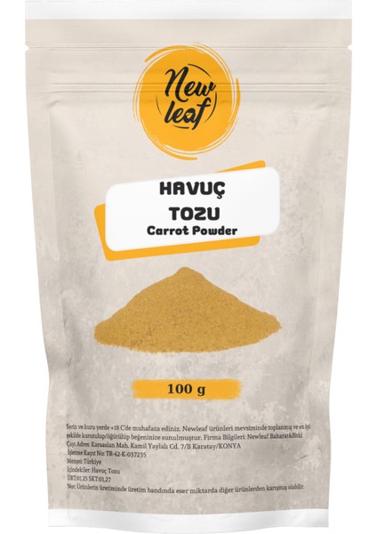 Havuç Tozu 100 gr
