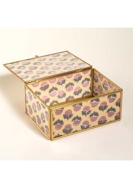 Fagu Cam Dekoratif Kutu 19x14x9 Cm Pembe - Yeşil modelleri