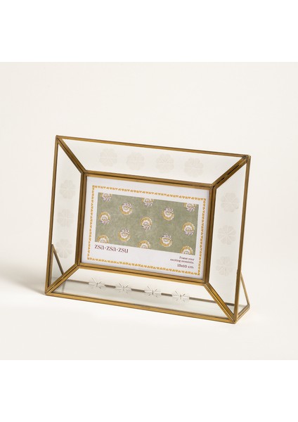 Fagu Cam Çerçeve 24x5x18 Cm Şeffaf - Altın