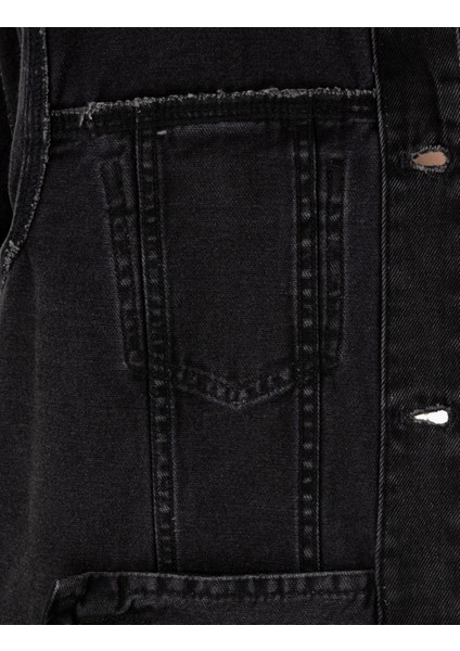 Erkek Siyah Slim Fit Jean Ceket 50292102-VR046
