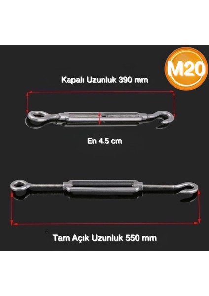 Galvanizli Çelik Halat Gerdirme 20 mm fiyatları