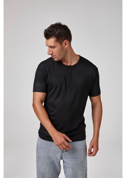 Kısa Kol Düğmeli Erkek T-Shirt 1622