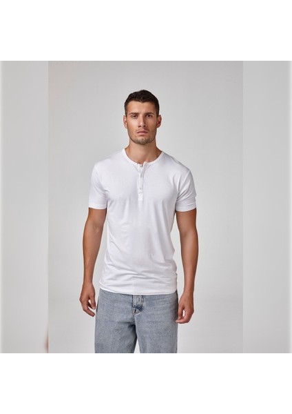 Kısa Kol Düğmeli Erkek T-Shirt 1622