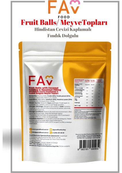 Hindistan Cevizi Kaplamalı & Fındık Dolgulu Hurma Topu 80 gr x6 modelleri