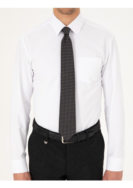 Erkek Beyaz Regular Fit Uzun Kollu Basic Gömlek 50292551-VR013