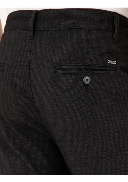 Erkek Siyah Slim Fit Kanvas Pantolon 50292346-VR046