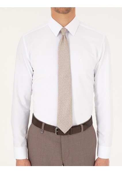 Erkek Beyaz Slim Fit Uzun Kollu Basic Gömlek 50292552-VR013