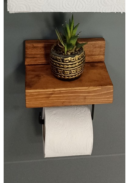 Dekoratif Ahşap Wc Kağıtlık - Ahşap Banyo Duvar Raf