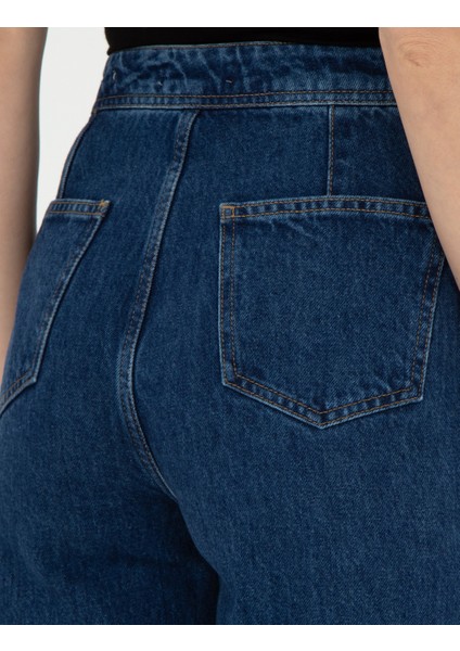 Kadın Koyu Indigo Jean Pantolon 50293184-Vr089