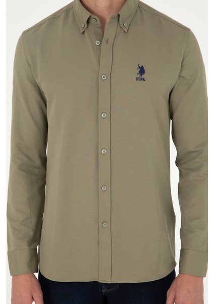 Erkek Açık Haki Gömlek Basic 50293427-VR183