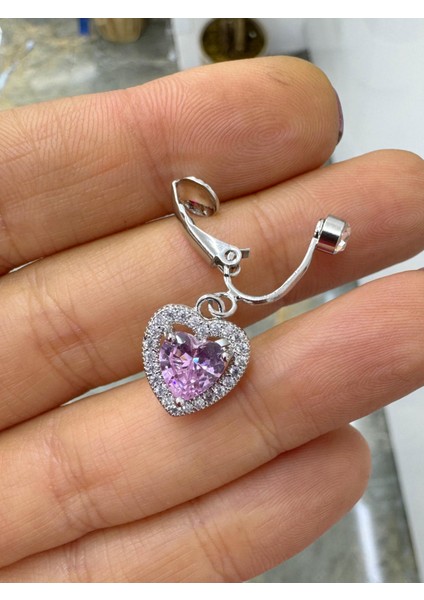 Delik Gerektirmeyen Deliksiz Pembe Kalp Sallantılı Göbek Piercingi fiyatları