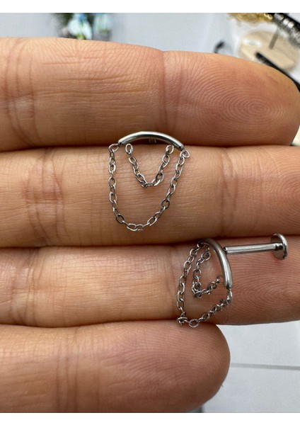 Cerrahi Çelik Hidden Helix Lobe Helix Flat Uyumlu 1 Adet Piercing