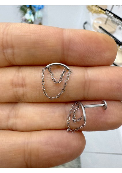 Cerrahi Çelik Hidden Helix Lobe Helix Flat Uyumlu 1 Adet Piercing
