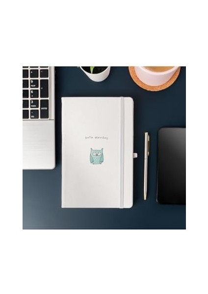 Hello Monday Minimalist Çizgili Not Defteri 13 cm x 21 cm 100 Yaprak