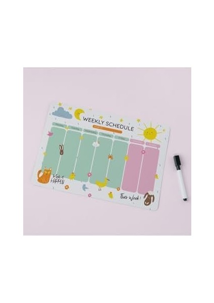 Renkli Magnet Haftalık Görev Planlayıcı 29,7X21 cm fiyatları