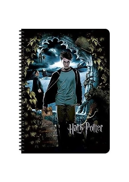 Color Harry Potter A4 60 Yapraklı Kareli Spiralli Karton Kapak Defter