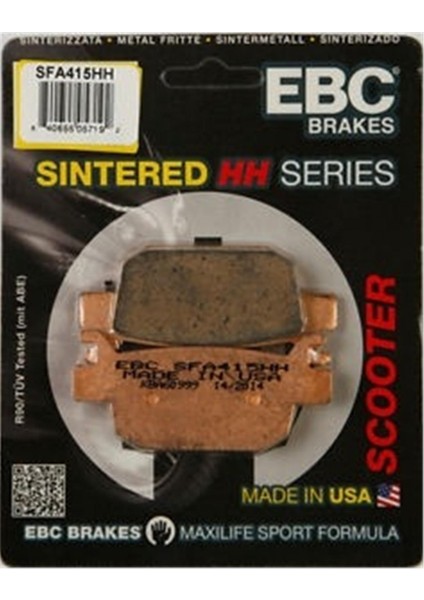 Sinterli Fren Balatası SFA415HH 2007-2014 Honda Sh 300 Uyumlu