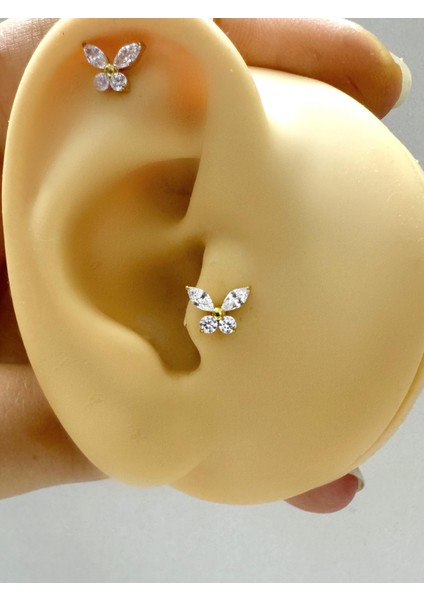 1 Adet G23 Titanium ( Titanyum) Tragus Helix Kıkırdak Conch Lobe Flat Uyumlu Piercing