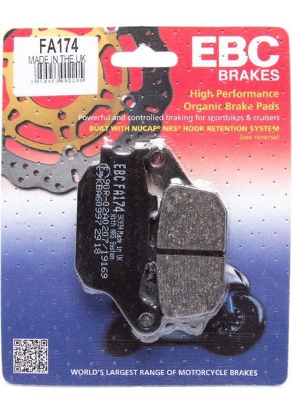 Fren Balatası Organik FA174 Yamaha Fazer 8 Arka Fren Balatası