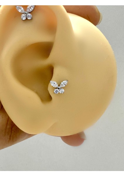 1 Adet G23 Titanium ( Titanyum) Tragus Helix Kıkırdak Conch Lobe Flat Uyumlu Piercing