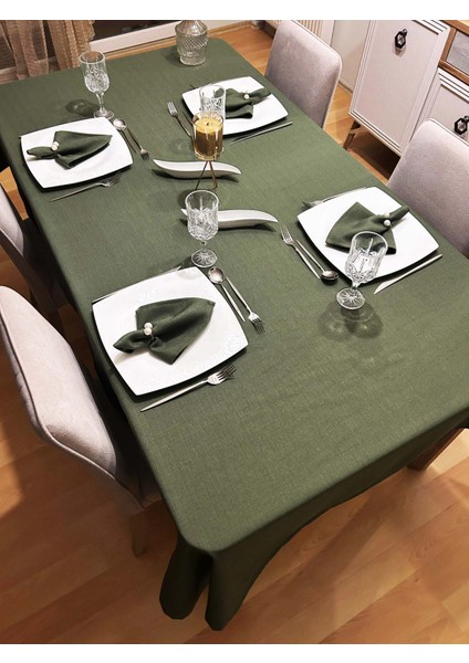 Assos Premium Dertsiz Masa Örtüsü Yeşil + 6 Peçete