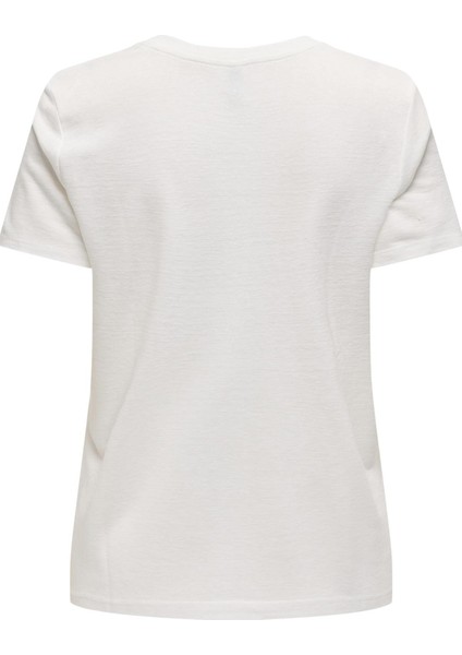 Onlnew Belle S/s Love V-Neck Top Box Jrs Taş