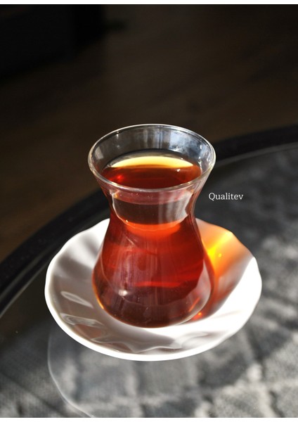 6'lı 10 cm Porselen Sade Çay Tabağı Beyaz
