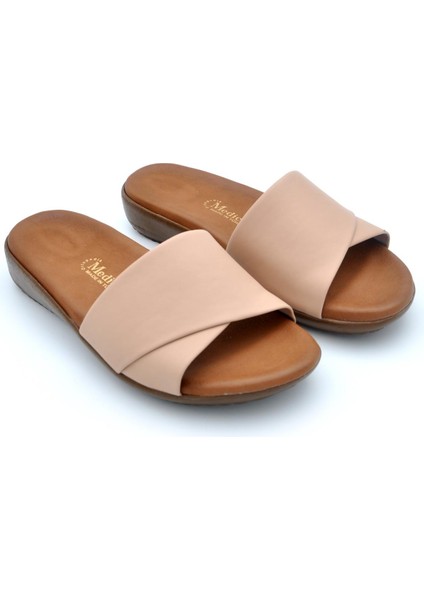 Anatomik Tabanlı Günlük Kadın Terlik Vizon Saya Ortopedik Medikal Medically