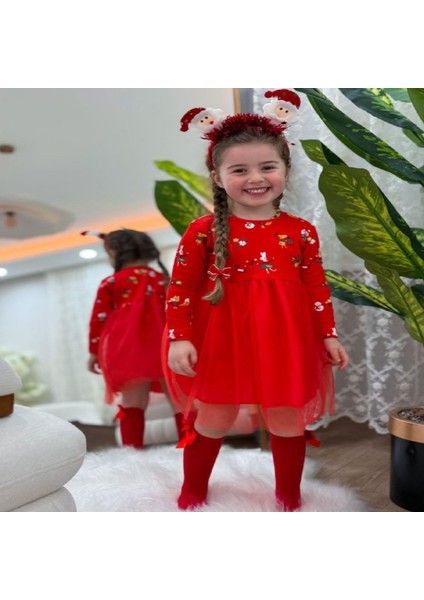 Kız Çocuk Kırmızı Elbise Özel Gün ,doğum Günü ,party