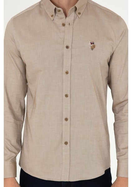 Erkek Haki Gömlek Basic 50293847-VR027