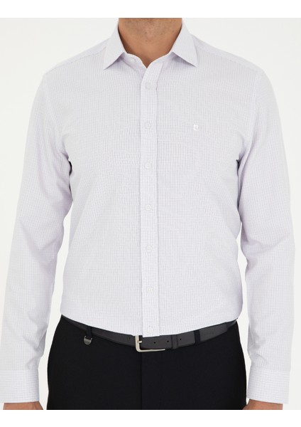 Erkek Mor Slim Fit Uzun Kollu Gömlek 50294168-VR038