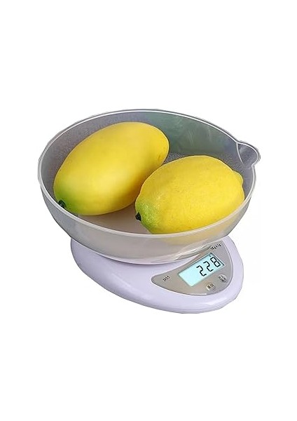 B-05 Dijital Mutfak Terazisi (5kg / 1gr) Hassas Tartı Kilo Ölçer Beyaz / 5 kg Kap