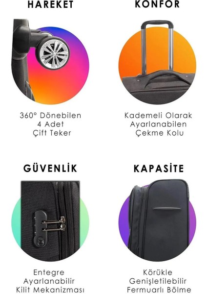 Celonia Es Polo Özel Kabartmalı Kumaş Valiz Bavul fiyatları