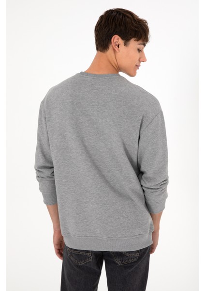 Erkek Gri Melanj Sweatshirt 50295148-VR086