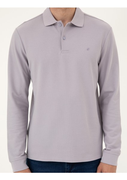 Erkek Lila Slim Fit Basic Sweatshirt 50294438-VR034
