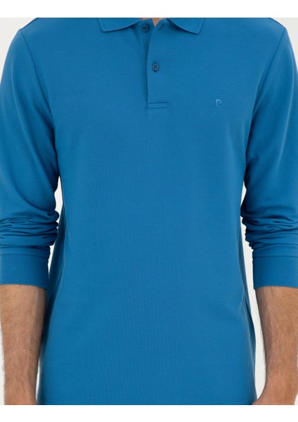 Erkek Indigo Slim Fit Basic Sweatshirt 50294438-VR028