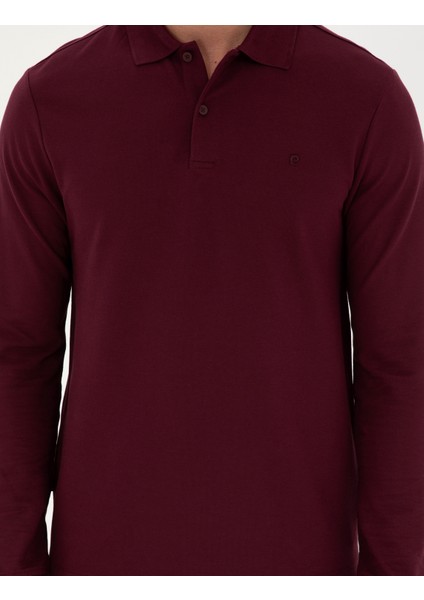 Erkek Bordo Slim Fit Basic Sweatshirt 50294438-VR014