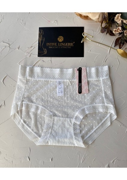 Lily Baby Puantiyeli Pamuk Ağlı Transparan Esnek Normal Bel Ithal Şık BATO/SLIP-2827