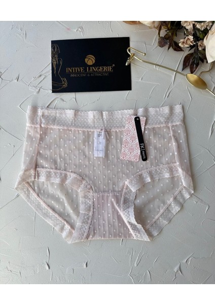 Lily Baby Puantiyeli Pamuk Ağlı Transparan Esnek Normal Bel Ithal Şık BATO/SLIP-2827